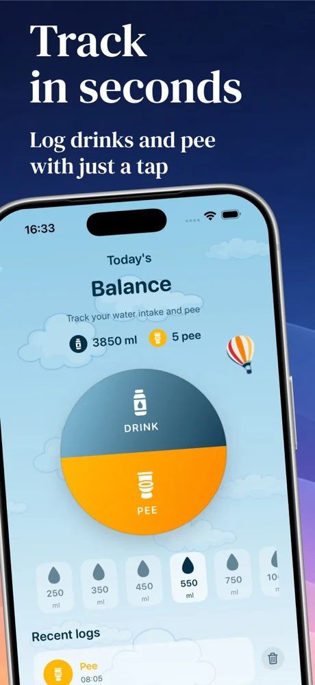 Official App Store material: Bladder Buddy