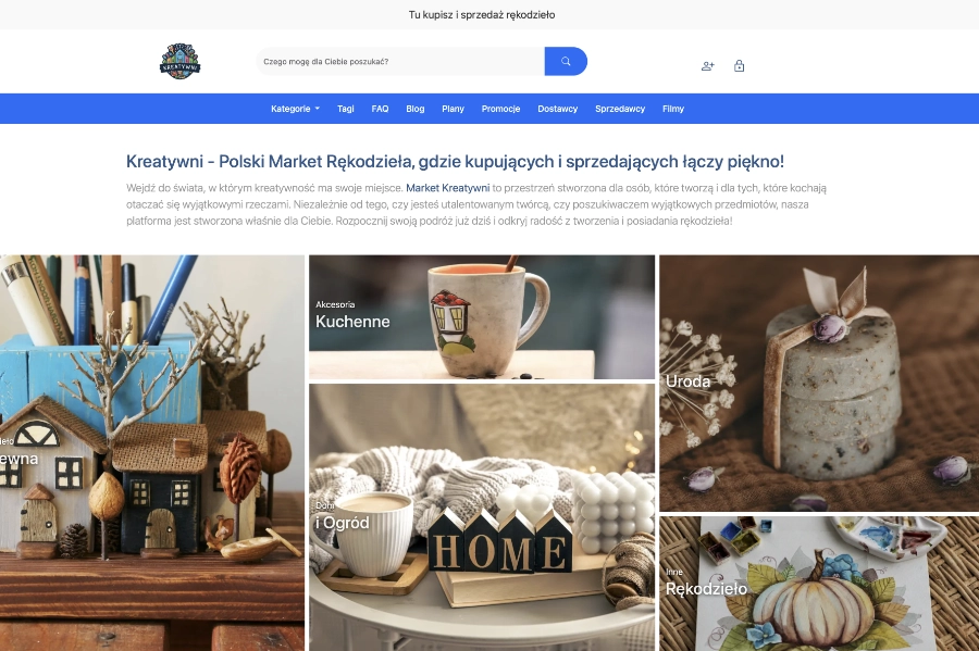Market Kreatywni — strona marketplace
